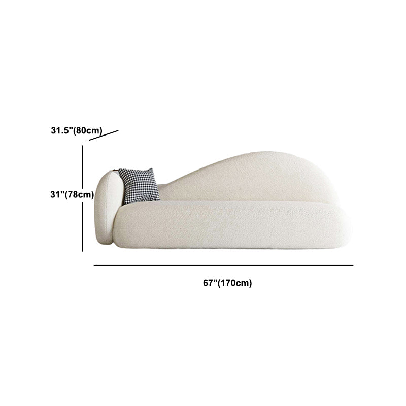 Sofá sofá sofá de lana curva en blanco para sala de estar, apartamento