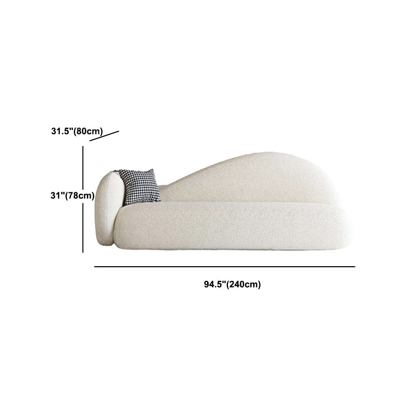 Sofá sofá sofá de lana curva en blanco para sala de estar, apartamento