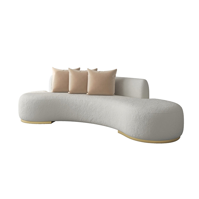 Contemporary Curved Sofa with Tight Back Standard Armless Sofa for Living Room