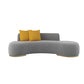 Contemporary Curved Sofa with Tight Back Standard Armless Sofa for Living Room