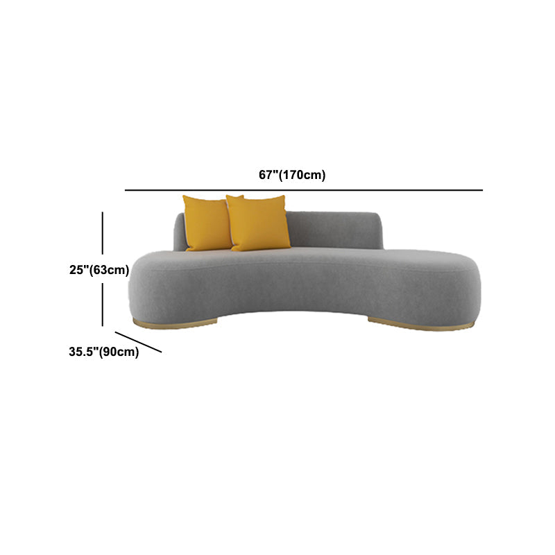 Contemporary Curved Sofa with Tight Back Standard Armless Sofa for Living Room