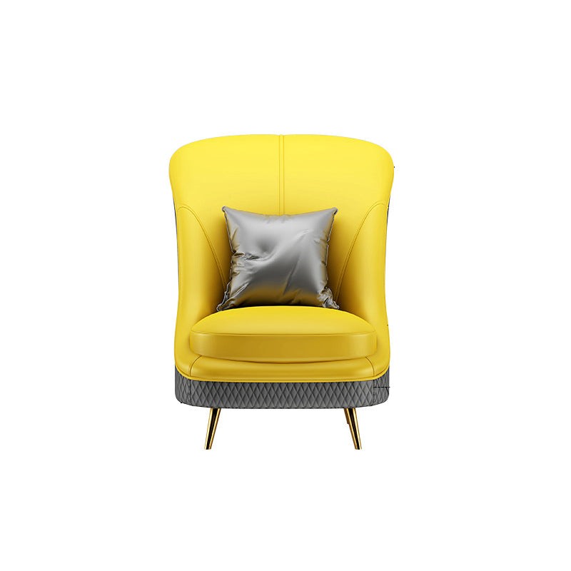 Sloped Arm Curved Sofa with Tight Back Contemporary Sofa for Apartment 35.4"L x 31.5"W x 42.5"H Faux Leather Clearhalo 'furn' 'furn_sofas' 'Furniture' 'Living Room Furniture' 'Sofa' 'sofas' 5663067