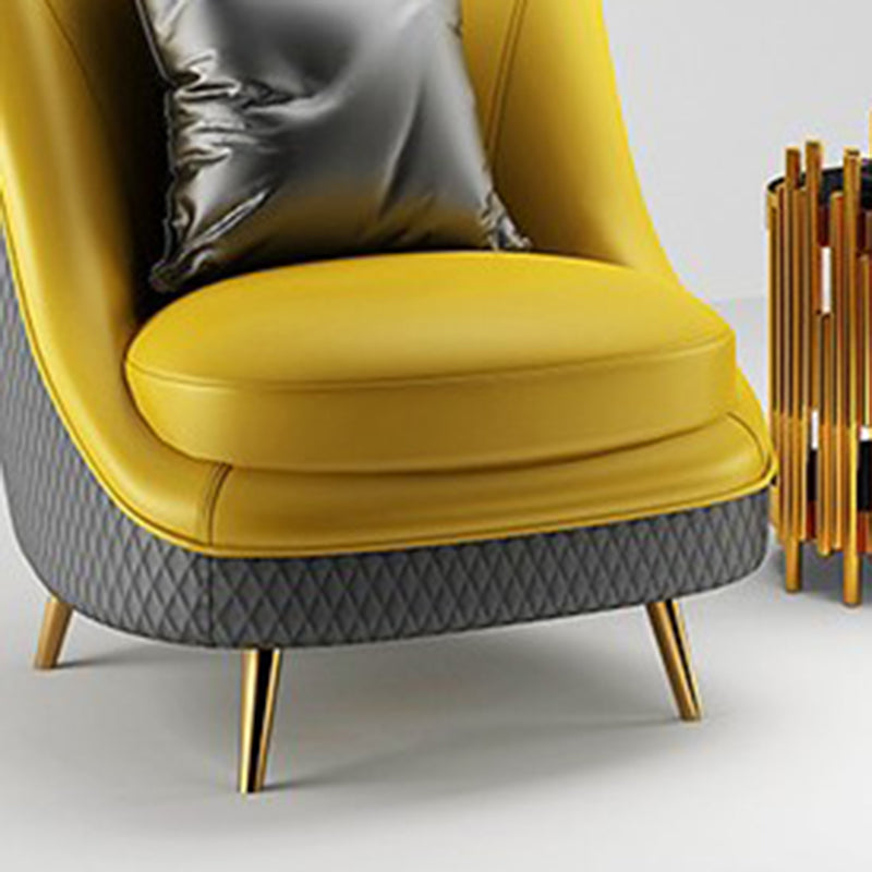 Sloped Arm Curved Sofa with Tight Back Contemporary Sofa for Apartment Clearhalo 'furn' 'furn_sofas' 'Furniture' 'Living Room Furniture' 'Sofa' 'sofas' 5663073