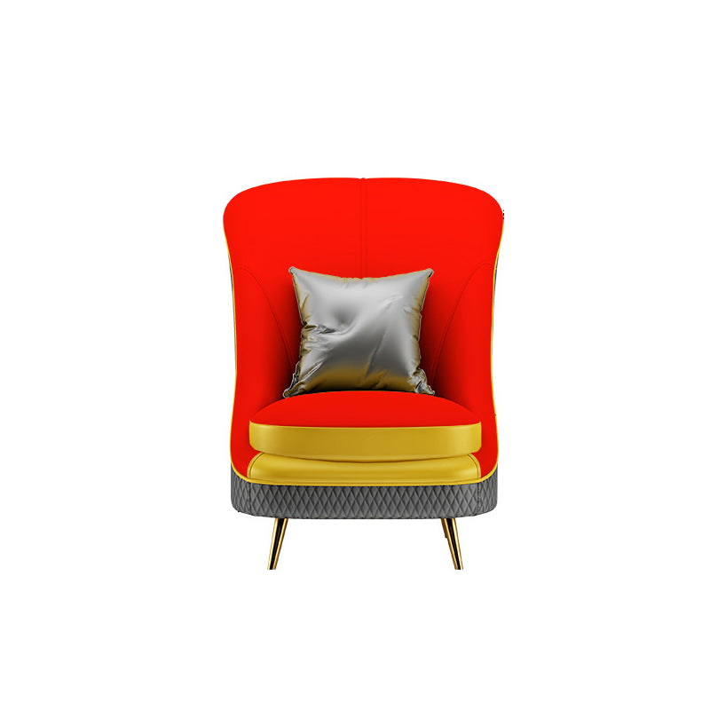 Sloped Arm Curved Sofa with Tight Back Contemporary Sofa for Apartment 35.4"L x 31.5"W x 42.5"H Genuine Leather Clearhalo 'furn' 'furn_sofas' 'Furniture' 'Living Room Furniture' 'Sofa' 'sofas' 5663079