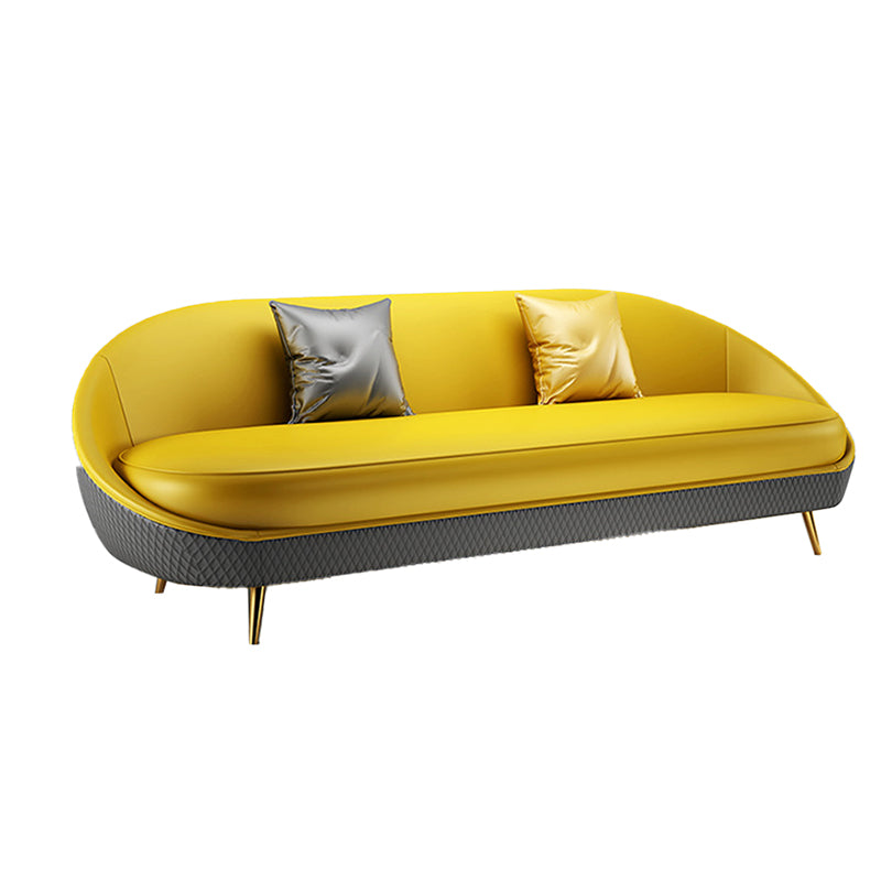 Sloped Arm Curved Sofa with Tight Back Contemporary Sofa for Apartment Clearhalo 'furn' 'furn_sofas' 'Furniture' 'Living Room Furniture' 'Sofa' 'sofas' 5663080