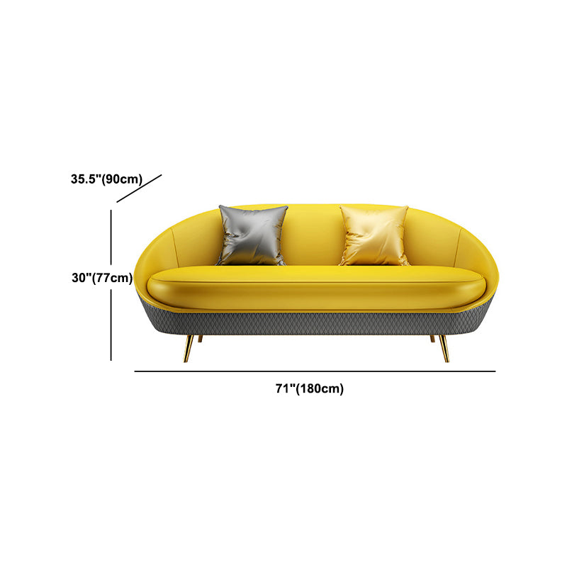 Sloped Arm Curved Sofa with Tight Back Contemporary Sofa for Apartment Clearhalo 'furn' 'furn_sofas' 'Furniture' 'Living Room Furniture' 'Sofa' 'sofas' 5663085