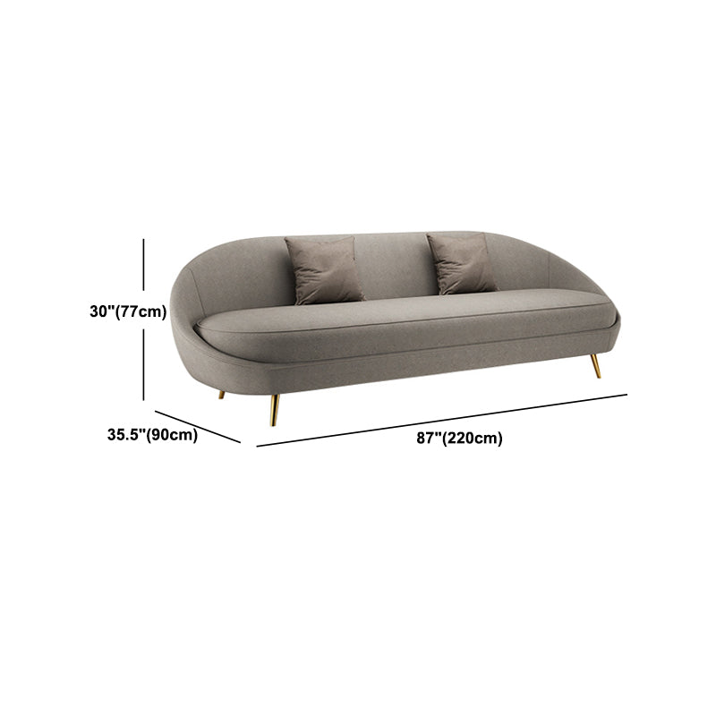 Sloped Arm Curved Sofa with Tight Back Contemporary Sofa for Apartment Clearhalo 'furn' 'furn_sofas' 'Furniture' 'Living Room Furniture' 'Sofa' 'sofas' 5663087