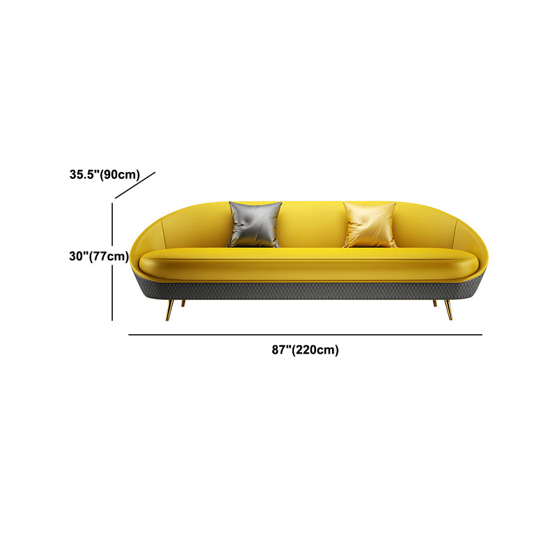 Sloped Arm Curved Sofa with Tight Back Contemporary Sofa for Apartment Clearhalo 'furn' 'furn_sofas' 'Furniture' 'Living Room Furniture' 'Sofa' 'sofas' 5663088
