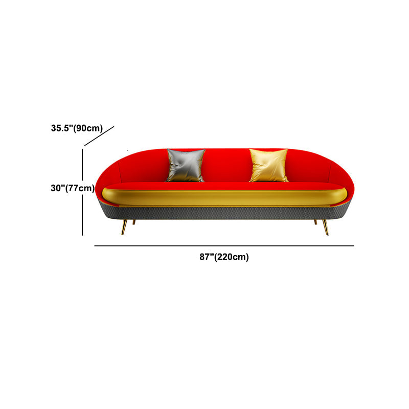 Sloped Arm Curved Sofa with Tight Back Contemporary Sofa for Apartment Clearhalo 'furn' 'furn_sofas' 'Furniture' 'Living Room Furniture' 'Sofa' 'sofas' 5663089