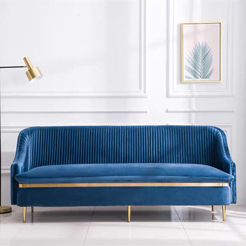 Eigentijdse fluwelen bank met Swen Pillow Back en Slopped Arm