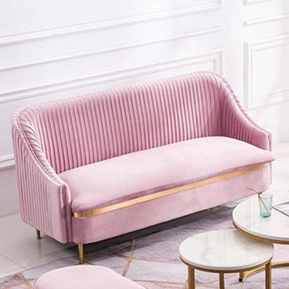 Eigentijdse fluwelen bank met Swen Pillow Back en Slopped Arm