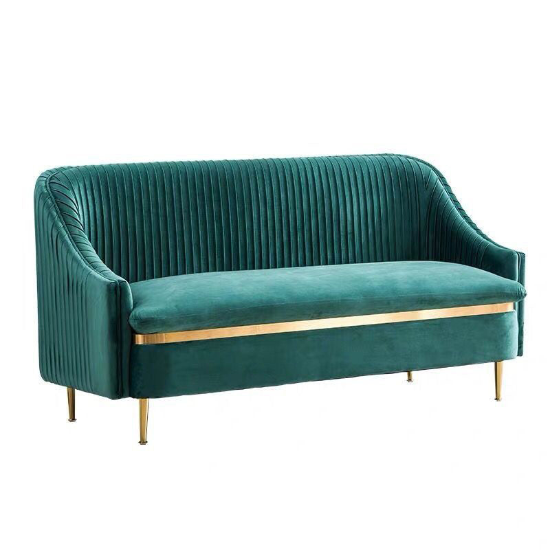 Eigentijdse fluwelen bank met Swen Pillow Back en Slopped Arm