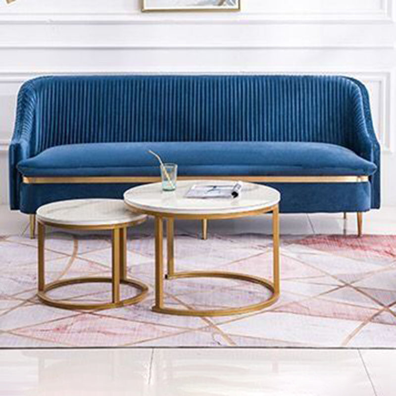 Eigentijdse fluwelen bank met Swen Pillow Back en Slopped Arm