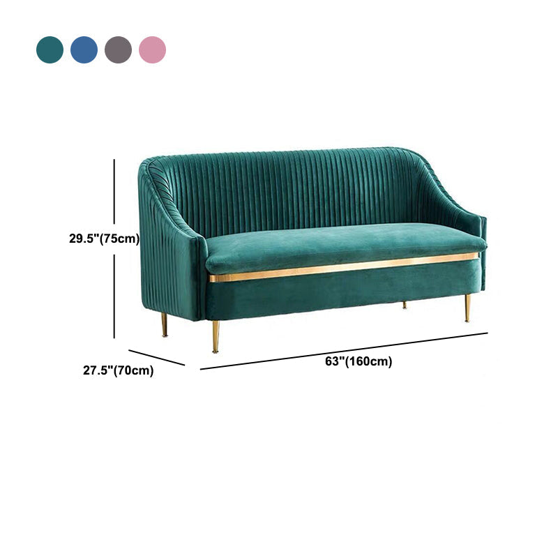 Eigentijdse fluwelen bank met Swen Pillow Back en Slopped Arm