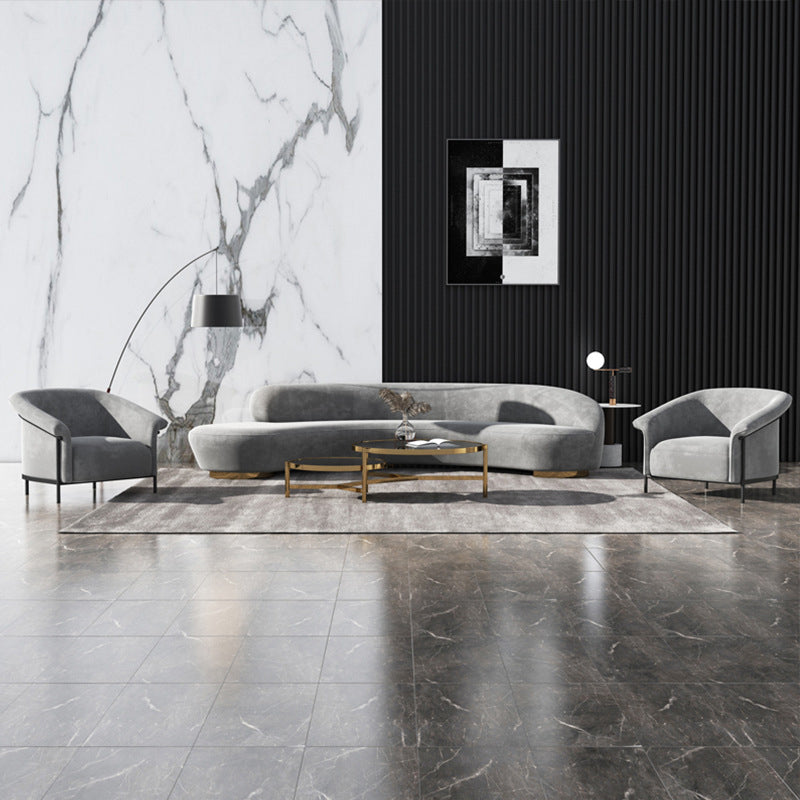 現代の湾曲したソファウール埋め込み型アームソファ幅35.43インチ幅