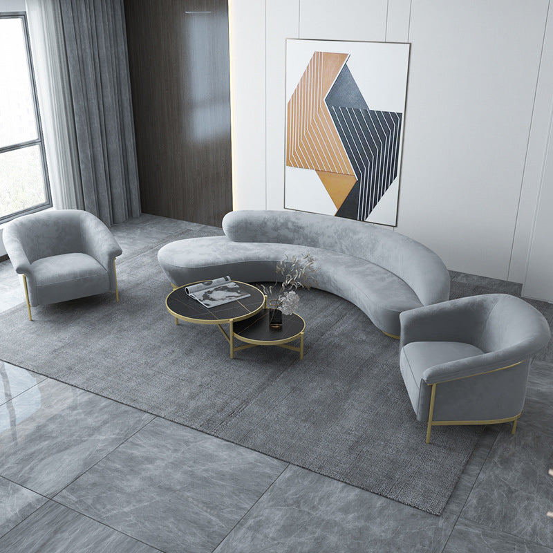 現代の湾曲したソファウール埋め込み型アームソファ幅35.43インチ幅