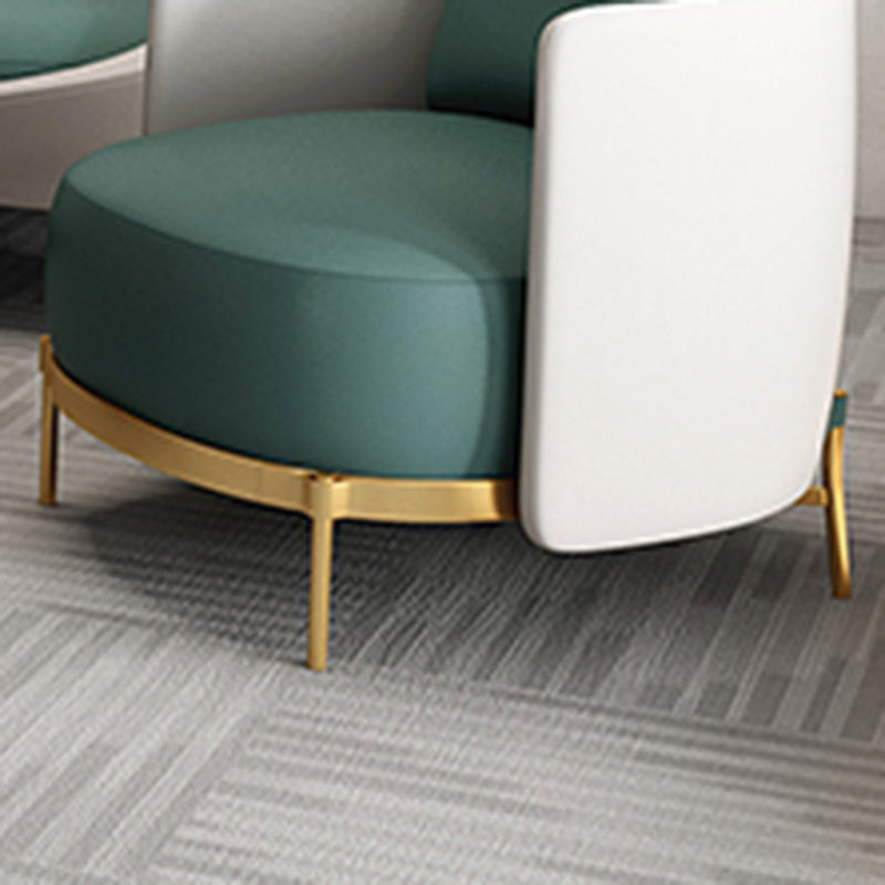 Hedendaagse faux leer gebogen bank met een slopende arm voor woonkamer