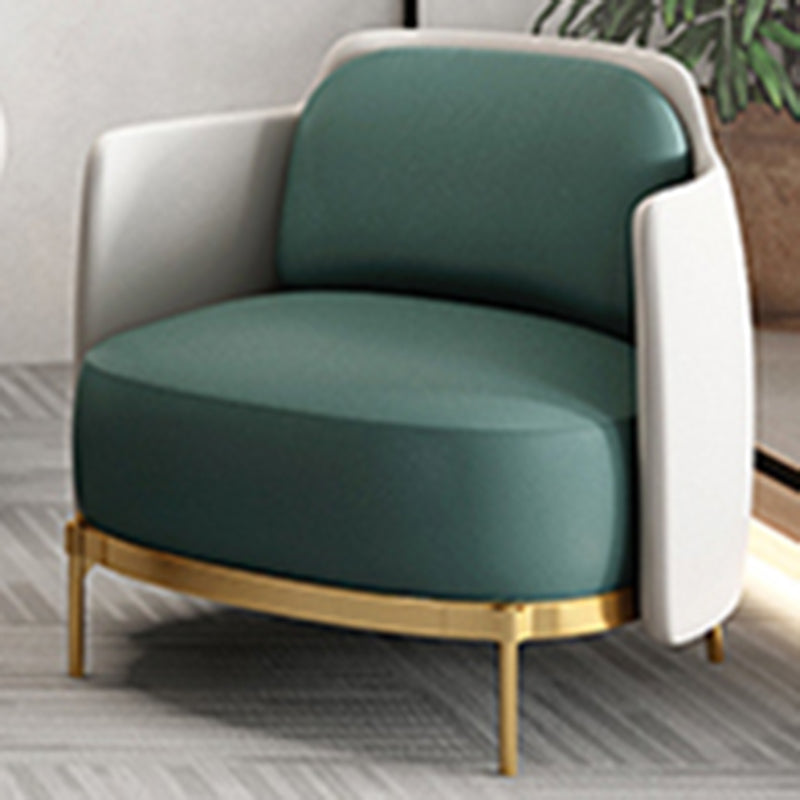 Hedendaagse faux leer gebogen bank met een slopende arm voor woonkamer