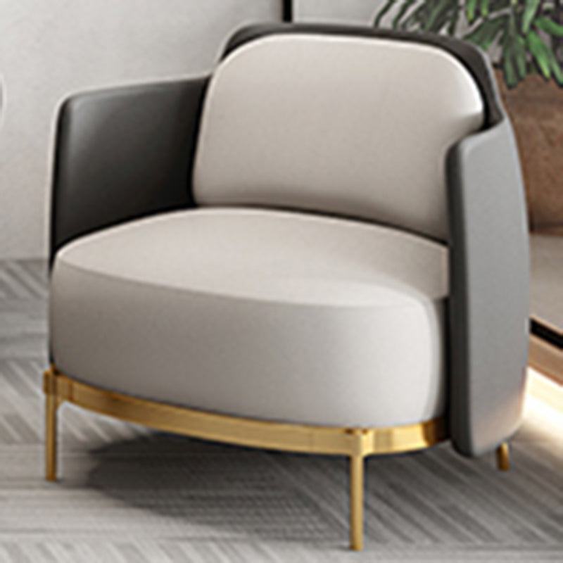 Hedendaagse faux leer gebogen bank met een slopende arm voor woonkamer