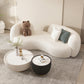 Beige Recessed Arm Curved Sofa for Apartment Contemporary Sofa
