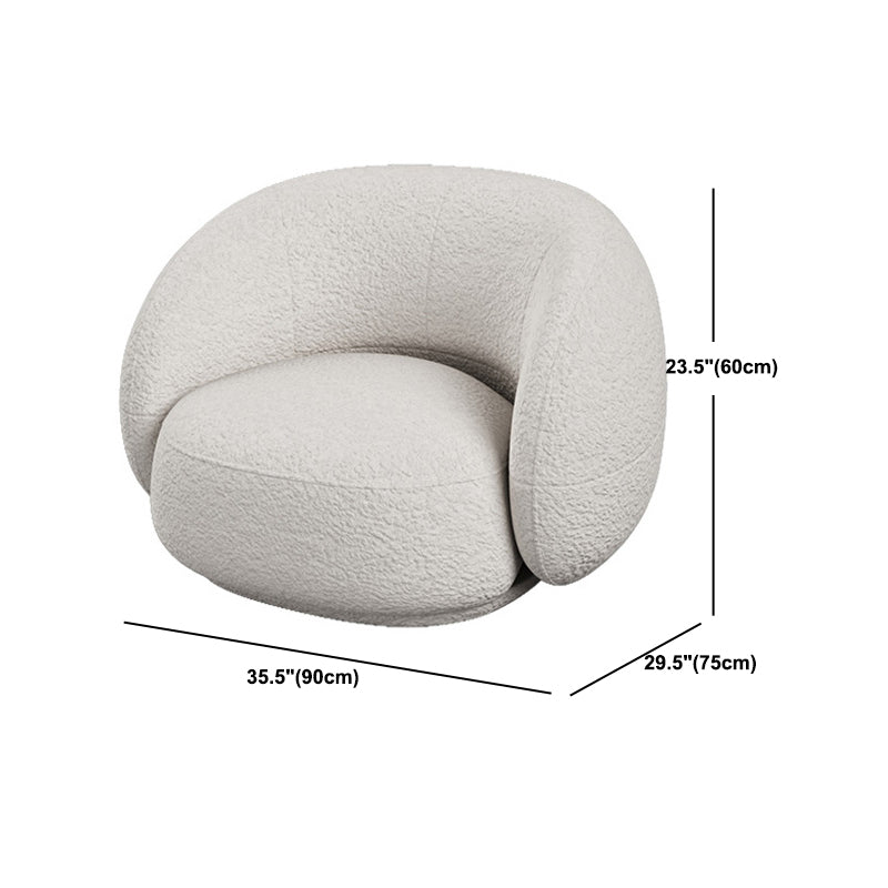 Beige Recessed Arm Curved Sofa for Apartment Contemporary Sofa