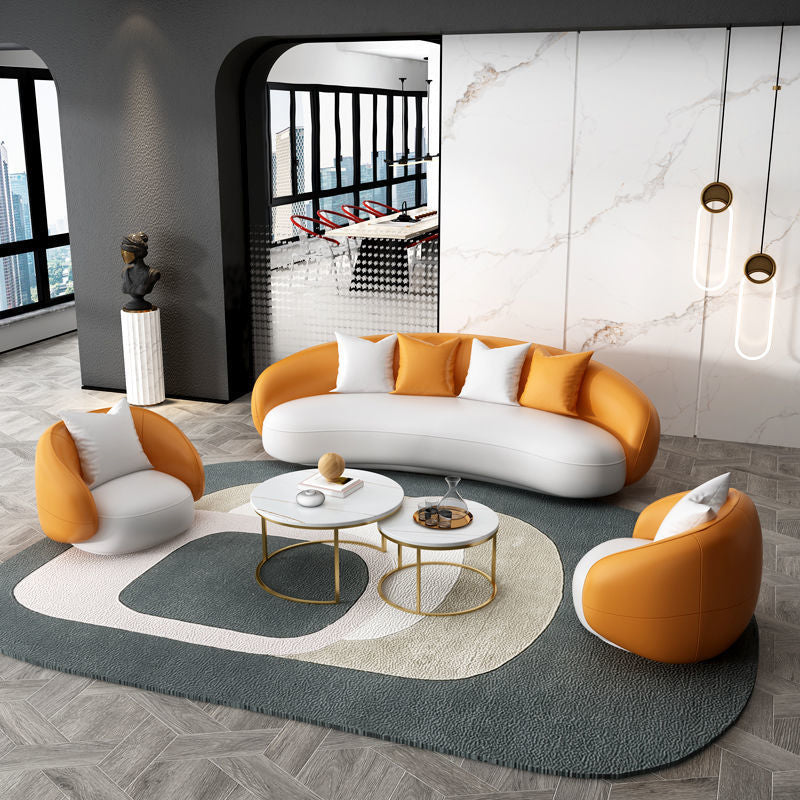 Hedendaagse gebogen bank voor een appartement met smokingarm bank 35.43 "breed
