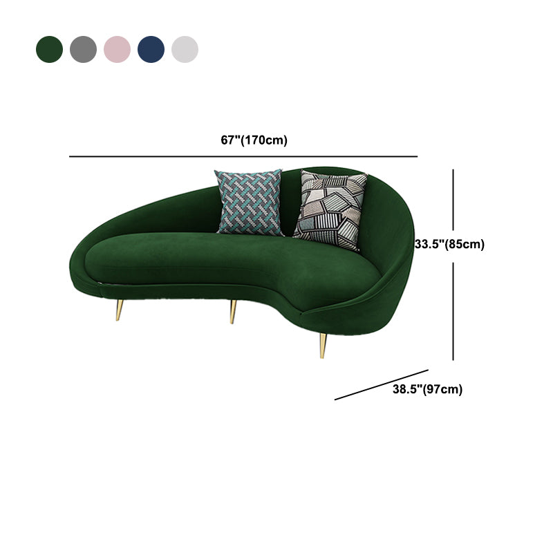 Divano curvo contemporaneo con braccio inclinato per divano dell'appartamento