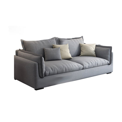 Nordic Loose Back Linen Sofa & Chaise Square Arm Cushions Sofa
