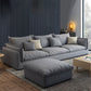 Nordic Loose Back Linen Sofa & Chaise Square Arm Cushions Sofa