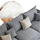 Nordic Loose Back Linen Sofa & Chaise Square Arm Cushions Sofa