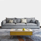 Nordic Loose Back Linen Sofa & Chaise Square Arm Cushions Sofa