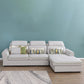 Modern Biscuit Back Sofa with Chaise Linen/Faux Leather Flared Arm Sofa in Gray
