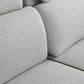 Modern Biscuit Back Sofa with Chaise Linen/Faux Leather Flared Arm Sofa in Gray