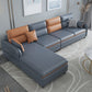 102.36" W 4-Seater Square Arm Sofa & Chaise Faux Leather Sofa with Storage