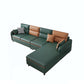 102.36" W 4-Seater Square Arm Sofa & Chaise Faux Leather Sofa with Storage