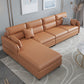 102.36" W 4-Seater Square Arm Sofa & Chaise Faux Leather Sofa with Storage
