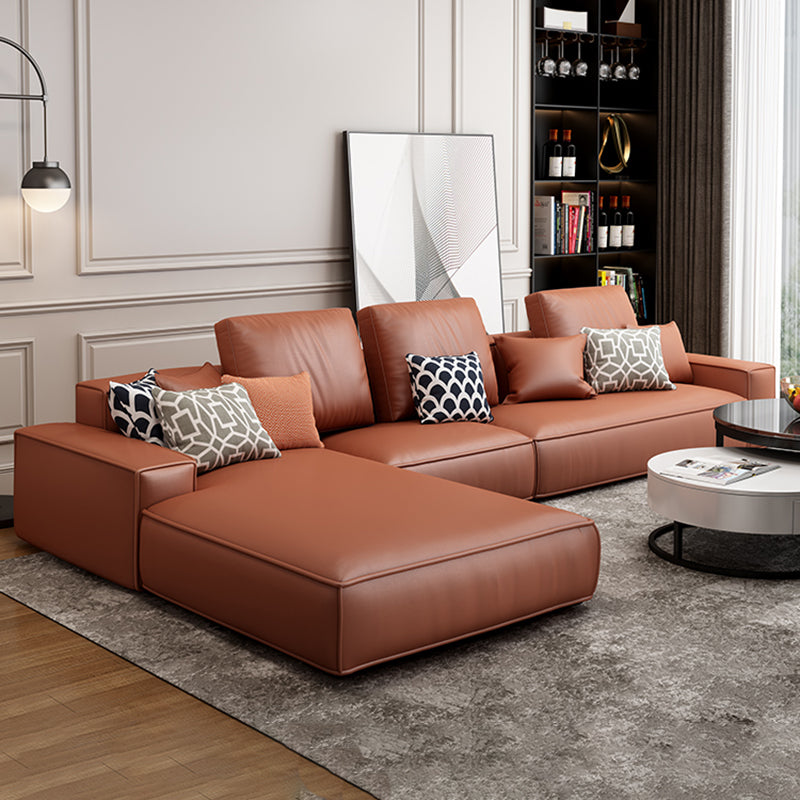 Moderne faux leer losse achterbank met chaise square arm bank - 70.87 "d