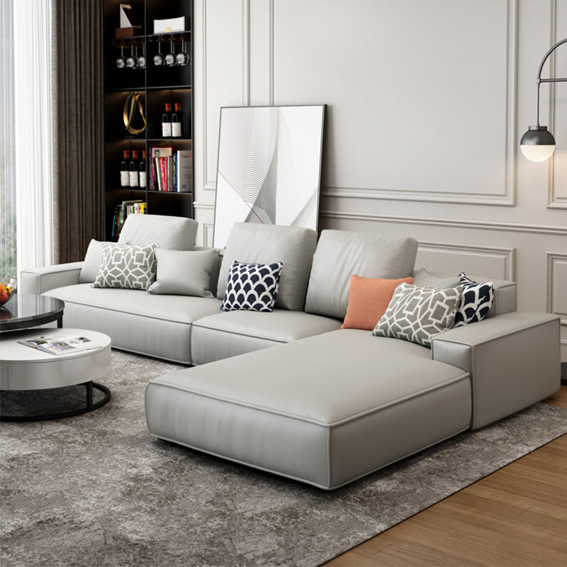 Moderne faux leer losse achterbank met chaise square arm bank - 70.87 "d