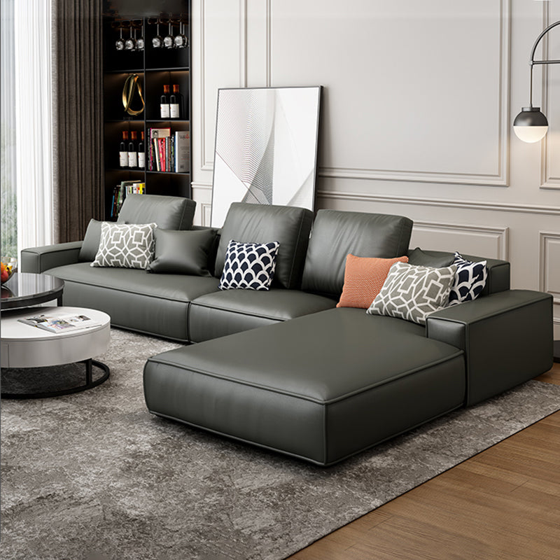 Divano posteriore sciolto in pelle finta moderna con divano a braccio quadrato - 70,87 "D