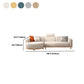 Scandinavian Linen Square Arm Sofa with Chaise with Wood Accents - 106.3" W