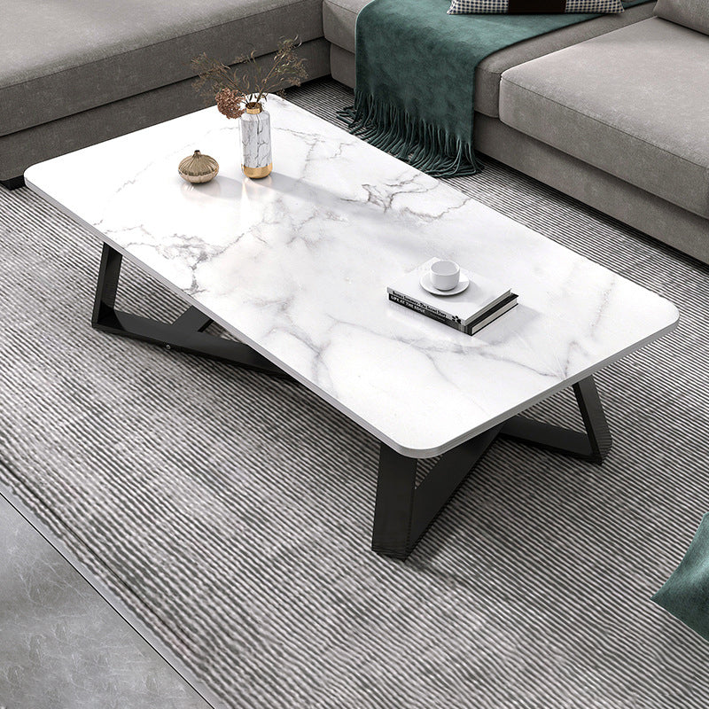 Couchtisch mit gekreuzten Beinen, moderner Couchtisch aus Holz für das Wohnzimmer