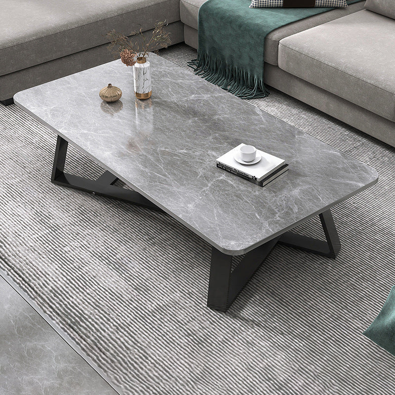 Couchtisch mit gekreuzten Beinen, moderner Couchtisch aus Holz für das Wohnzimmer