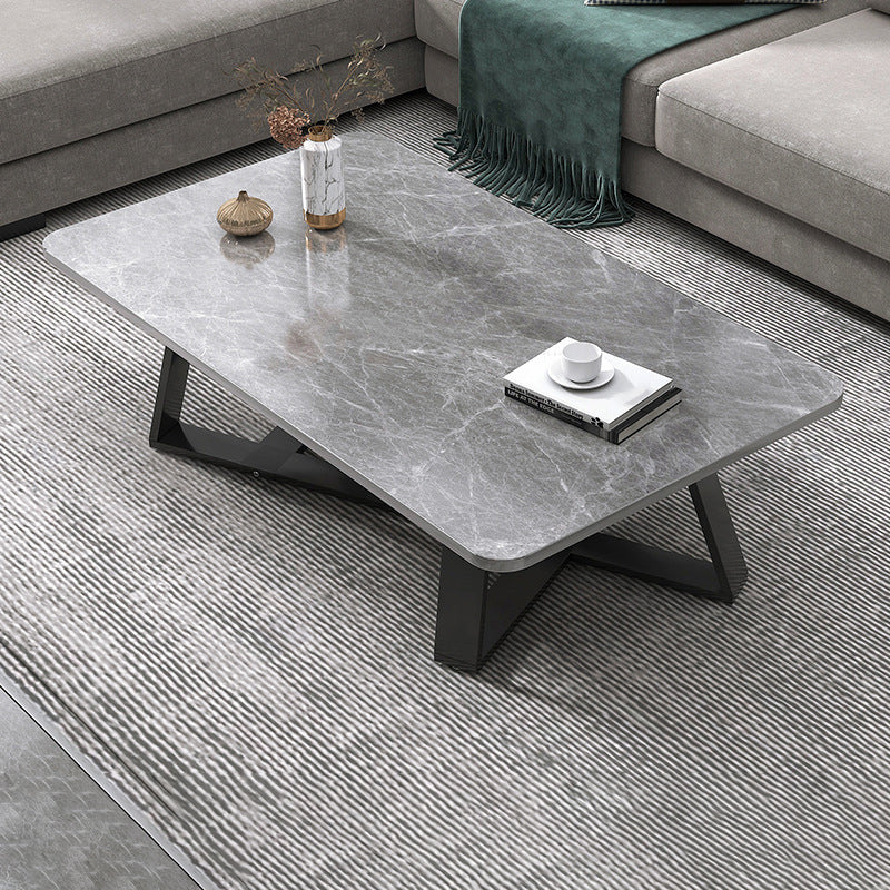 Couchtisch mit gekreuzten Beinen, moderner Couchtisch aus Holz für das Wohnzimmer