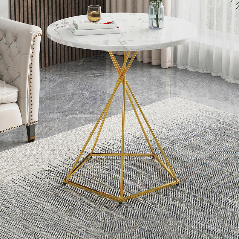 Frame 1 Coffee Table Solid Wood Coffee Table for Living Room 19.7"L x 19.7"W x 27.6"H Gold White Clearhalo 'Coffee & Accent Tables' 'Coffee Tables' 'coffee_tables' 'furn' 'furn_coffee_tables' 'Furniture' 'Living Room Furniture' 5663714