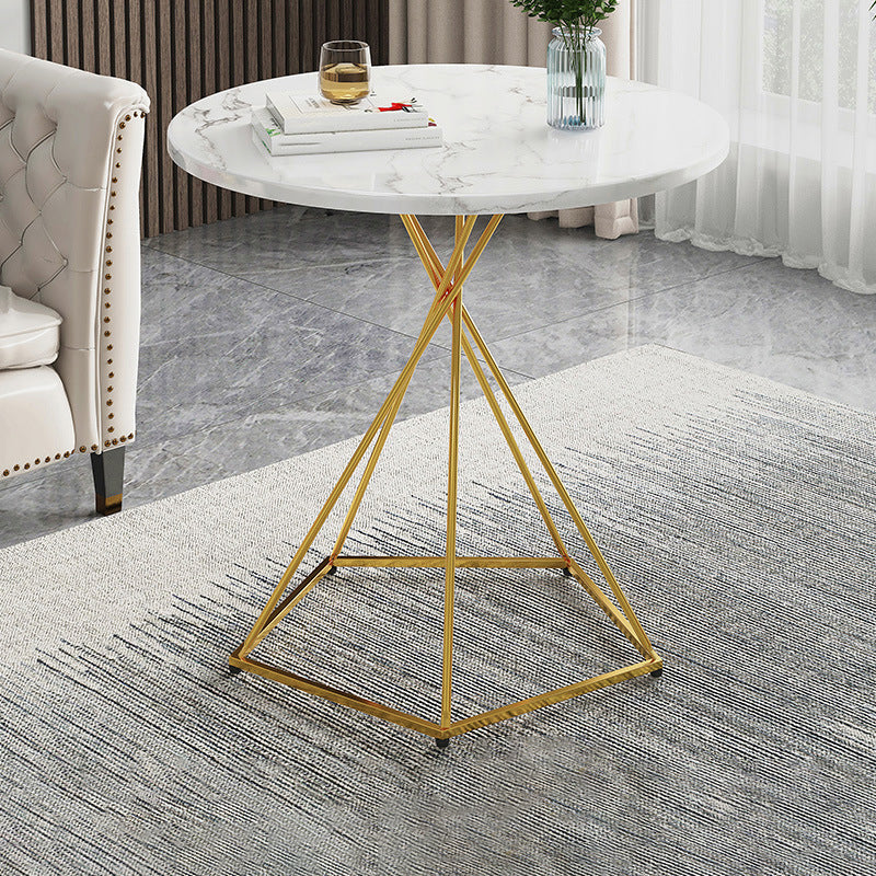 Frame 1 Coffee Table Solid Wood Coffee Table for Living Room 19.7"L x 19.7"W x 23.5"H Gold White Clearhalo 'Coffee & Accent Tables' 'Coffee Tables' 'coffee_tables' 'furn' 'furn_coffee_tables' 'Furniture' 'Living Room Furniture' 5663715
