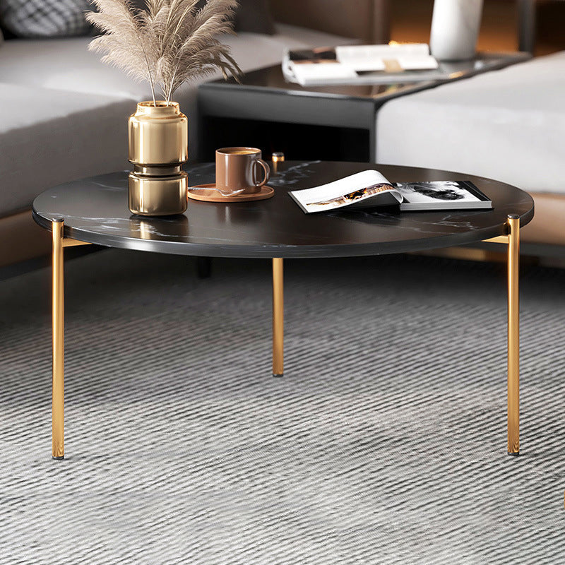 Mesa de centro de 3 patas, mesa de centro redonda de madera maciza para sala de estar