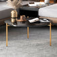 Mesa de centro de 3 patas, mesa de centro redonda de madera maciza para sala de estar