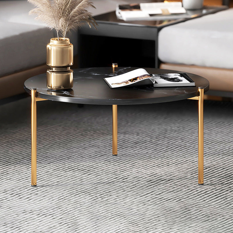 Mesa de centro de 3 patas, mesa de centro redonda de madera maciza para sala de estar