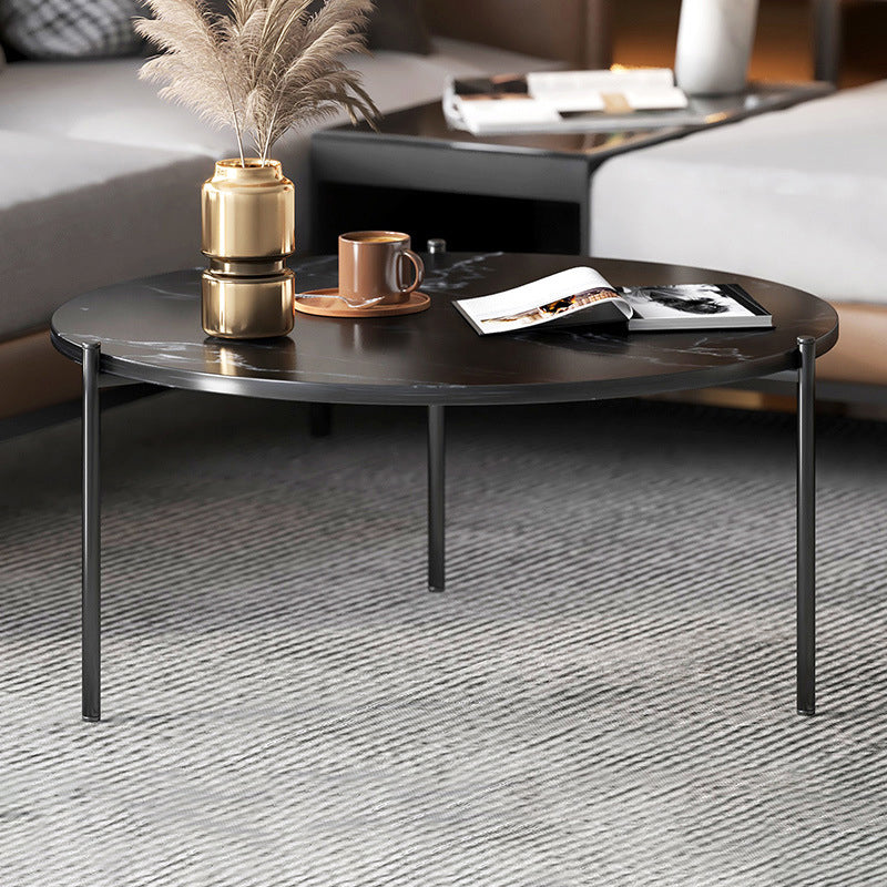 Mesa de centro de 3 patas, mesa de centro redonda de madera maciza para sala de estar