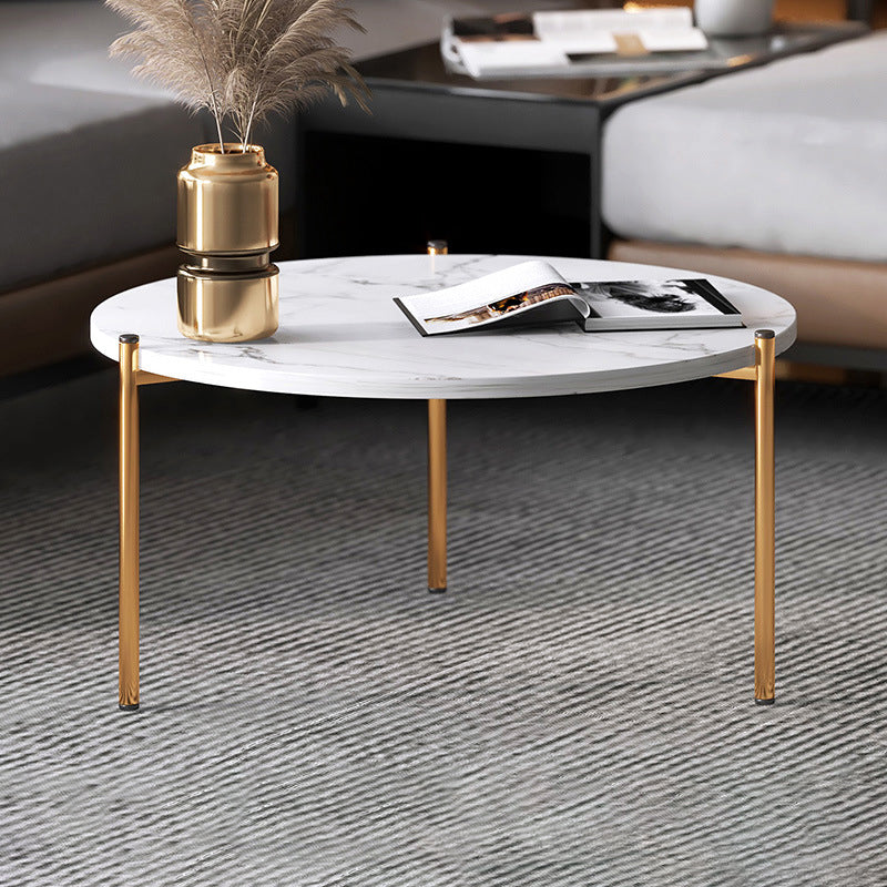 Mesa de centro de 3 patas, mesa de centro redonda de madera maciza para sala de estar